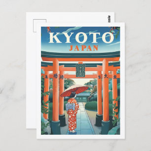 Kyoto Japan Vintag berühmter Reiseort Postkarte