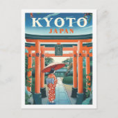 Kyoto Japan Vintag berühmter Reiseort Postkarte (Vorderseite)
