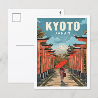 Kyoto Japan Vintag berühmter Reiseort Postkarte
