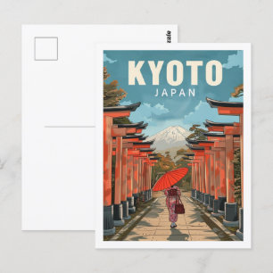 Kyoto Japan Vintage berühmter Reiseort Postkarte