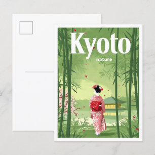 Kyōto Japan Vintage Kunstausstellung Postkarte