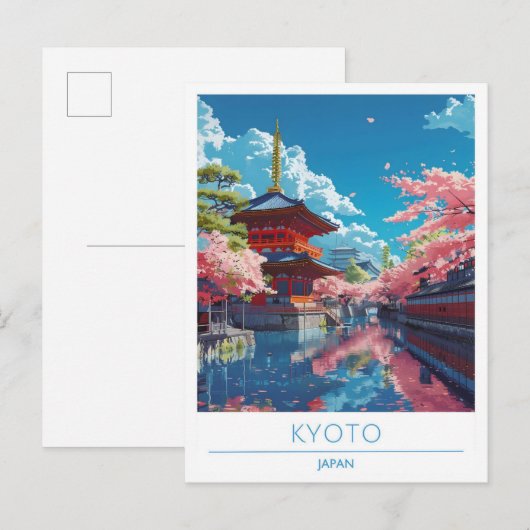 Kyoto Japan Vintage Travel Postkarte (Vorne/Hinten)