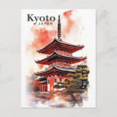 Kyoto Japan Wasserfarbenmalereireise Postkarte (Vorderseite)