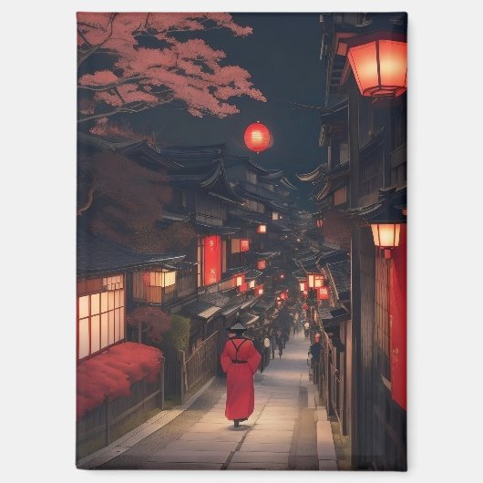 Kyoto Nachtlaternen Magnet (Vorderseite)