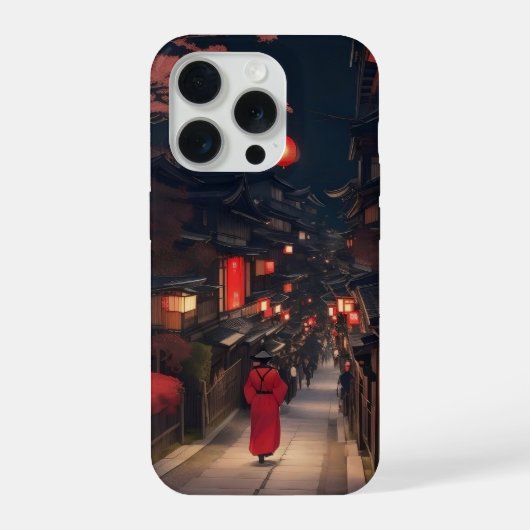 Kyoto Night Lantern Walk iPhone Case Hülle (Rückseite)