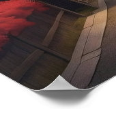 Kyoto Night Lanterns Poster (Ecke)