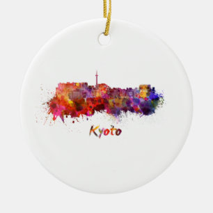 Kyoto skyline im Watercolor Keramik Ornament