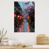 Kyoto Street at Dusk – Lantern Japanese Art Poster (Küche)