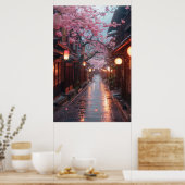 Kyoto Street at Dusk – Lantern Japanese Art Poster (Küche)