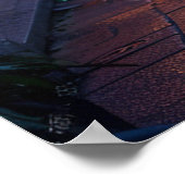 Kyoto Street at Dusk – Lantern Japanese Art Poster (Ecke)