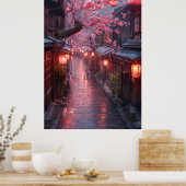 Kyoto Street at Dusk – Lantern Japanese Art Poster (Küche)