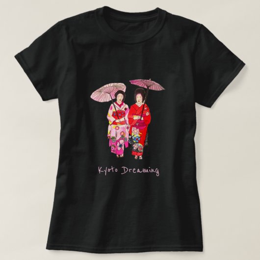 Kyōto träumt ein japanischer niedlicher Geisha Kim T-Shirt (Design vorne)