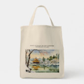 Kyōto Winter Wasserfarbe Kunst - Totasche Tragetasche (Rückseite)