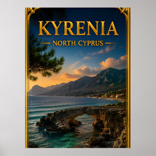 Kyrenia Nordzypern Küstenflucht Erinnerung Poster