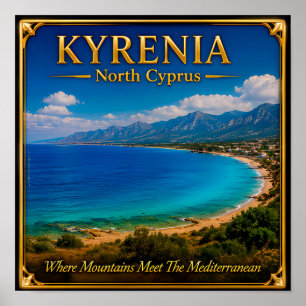 Kyrenia Nordzypern Küstenreise Erinnerung Poster