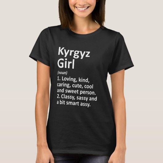 Kyrgyz Girl Kirgizstan Funny Country Zuhause Roots T-Shirt (Vorderseite)