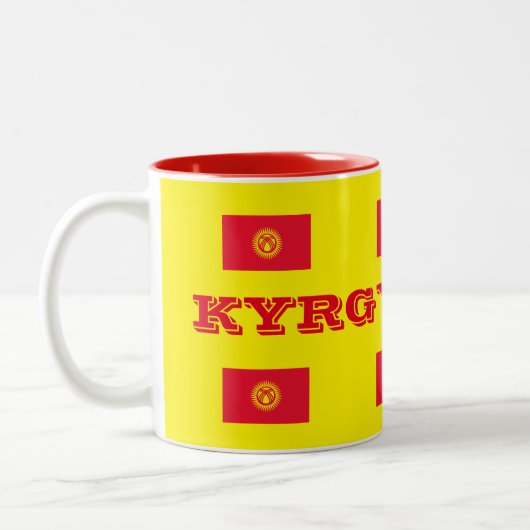 Kyrgyzstan* Flaggen-Tasse Zweifarbige Tasse (Links)