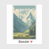 Kyrgyzstan Illustration Travel Art Vintage Aufkleber (Blatt)