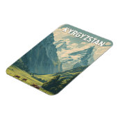 Kyrgyzstan Illustration Travel Art Vintage Magnet (Linke Seite)