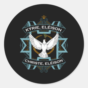 Kyrie Eleison Christe Traditional Latin Mass Lord Runder Aufkleber