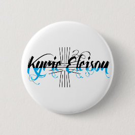 Kyrie Eleison Religious Phrase Stylized Text Button