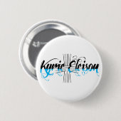 Kyrie Eleison Religious Phrase Stylized Text Button (Vorne & Hinten)