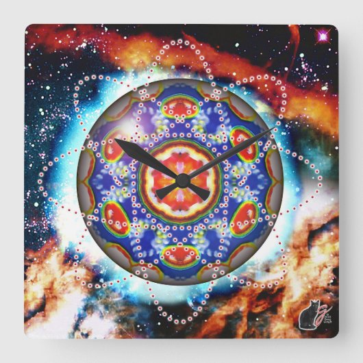 Kyron Orbz Quadratische Wanduhr (Vorderseite)