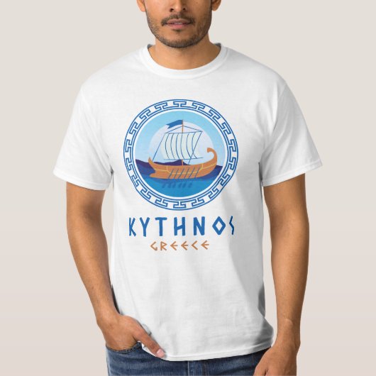 Kythnos, Griechenland, griechischer Schiffsdesigne T-Shirt (Vorderseite)