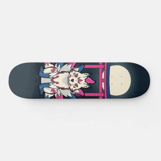 Kyubi Kitsune - Japanischer Fox Yokai Skateboard (Horizontal)