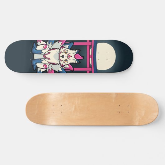 Kyubi Kitsune - Japanischer Fox Yokai Skateboard (Horizontal)