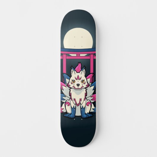 Kyubi Kitsune - Japanischer Fox Yokai Skateboard (Vorderseite)