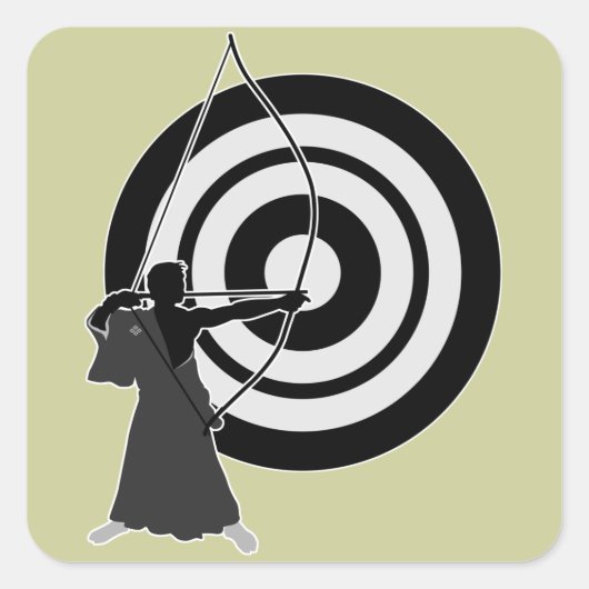 Kyudo3 Quadratischer Aufkleber (Vorderseite)