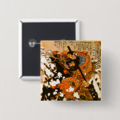 Kyusempo Sakucho Black Stallion Kuniyoshi Fine Art Button (Vorne & Hinten)