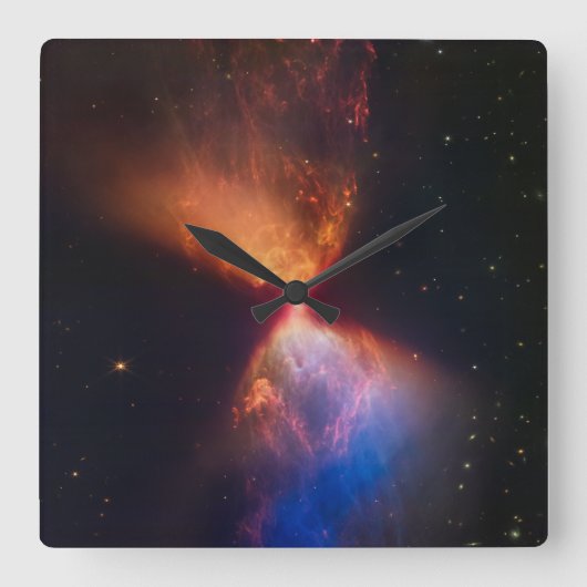 L1527 und Protostar - James Webb Telescope Quadratische Wanduhr (Vorderseite)