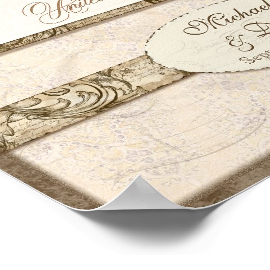 L743 11x14 Hochzeitsgeschenk Personalisiert w Foto Poster (Ecke)