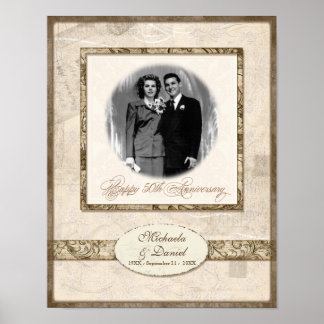 L744 11x14 50. Jubiläum Personalisiert mit Foto Poster
