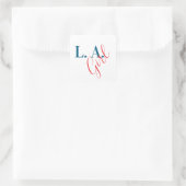 L. A. Girl Los Angeles Moderner Minimalist Schlich Quadratischer Aufkleber (Tasche)