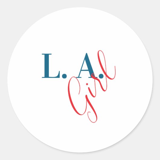 L. A. Girl Los Angeles Moderner minimalist schlich Runder Aufkleber (Vorderseite)