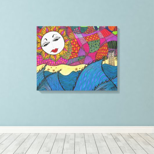 L.A. Sunset ~ Giclee Canvas Print Leinwanddruck (Insitu (Holzboden))