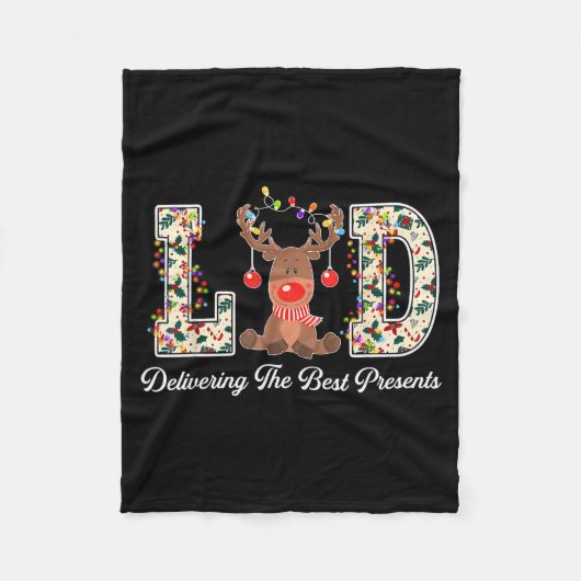 L&d Delivering The Nurse Reindeer Christmas Fleecedecke (Vorderseite)