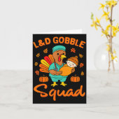 L&d Gobble Squad Thanksgiving Labor & Deli Karte (Gelbe Blume)