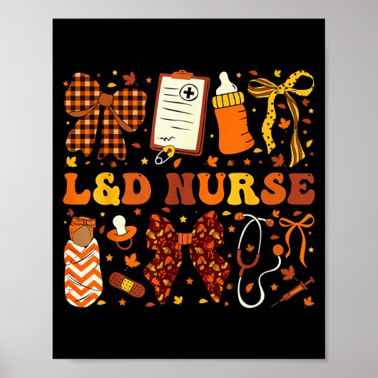 L&d Nurse Fall Autumn Coquette Labor Delivery Poster (Vorne)