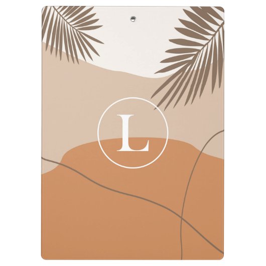 L - Anfangsbuchstabe L Abstraktes Design Klemmbrett (Rückseite)