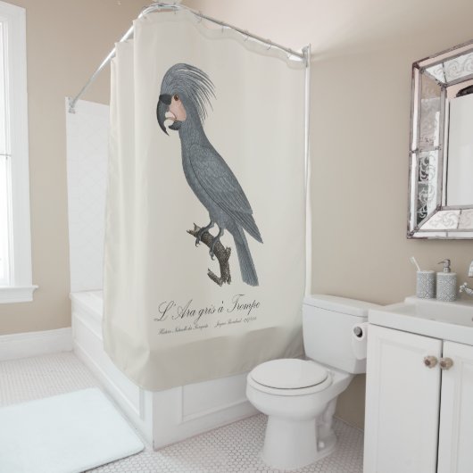 L’Ara gris à Trompe / Gray Palm Cockatoo Duschvorhang (Beispiel)