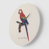 L' Ara Macao / Scarlet Macaw Große Wanduhr (Winkel)