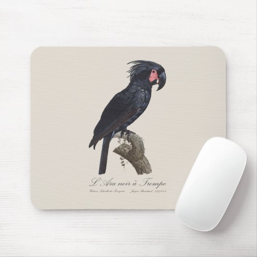 L' Ara Noir a Trompe / Palm Cockatoo Mousepad (Mit Mouse)