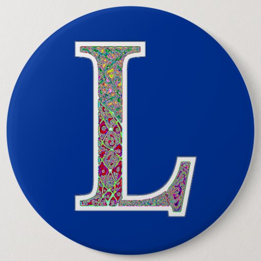 L belichteter Monogrammknopf Button (Vorderseite)