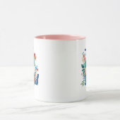 L blaues Monogramm mit Blume Tasse (Zentrum)
