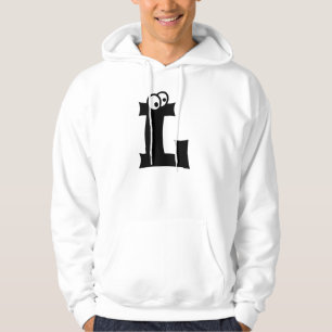 L, Buchstabe mit Augenbrauen Hoodie