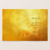 L Chinese Papercut Pig Year 2019 Luxury Kraft C Folienkarte (Innenseite)